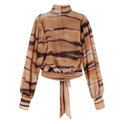 Strik-hals blouse