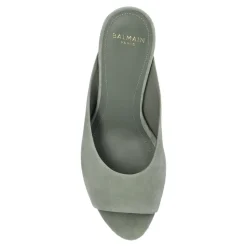 Suede Wedge Mules