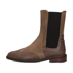 Taupe Chelsea Croc Suède Laarzen
