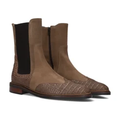 Taupe Chelsea Croc Suède Laarzen