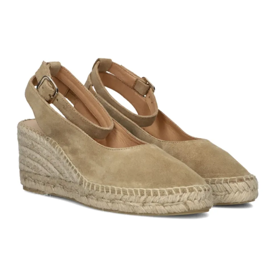 Taupe Espadrilles met Enkelband