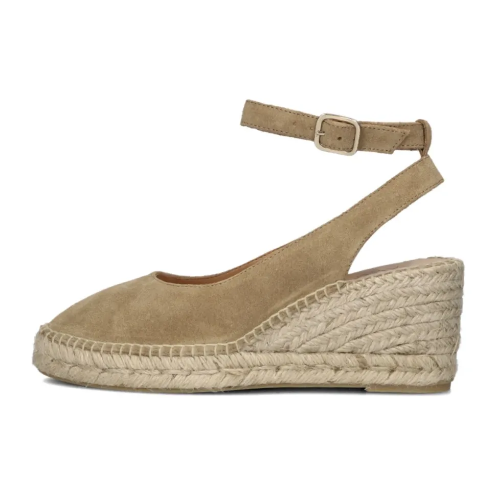 Taupe Espadrilles met Enkelband