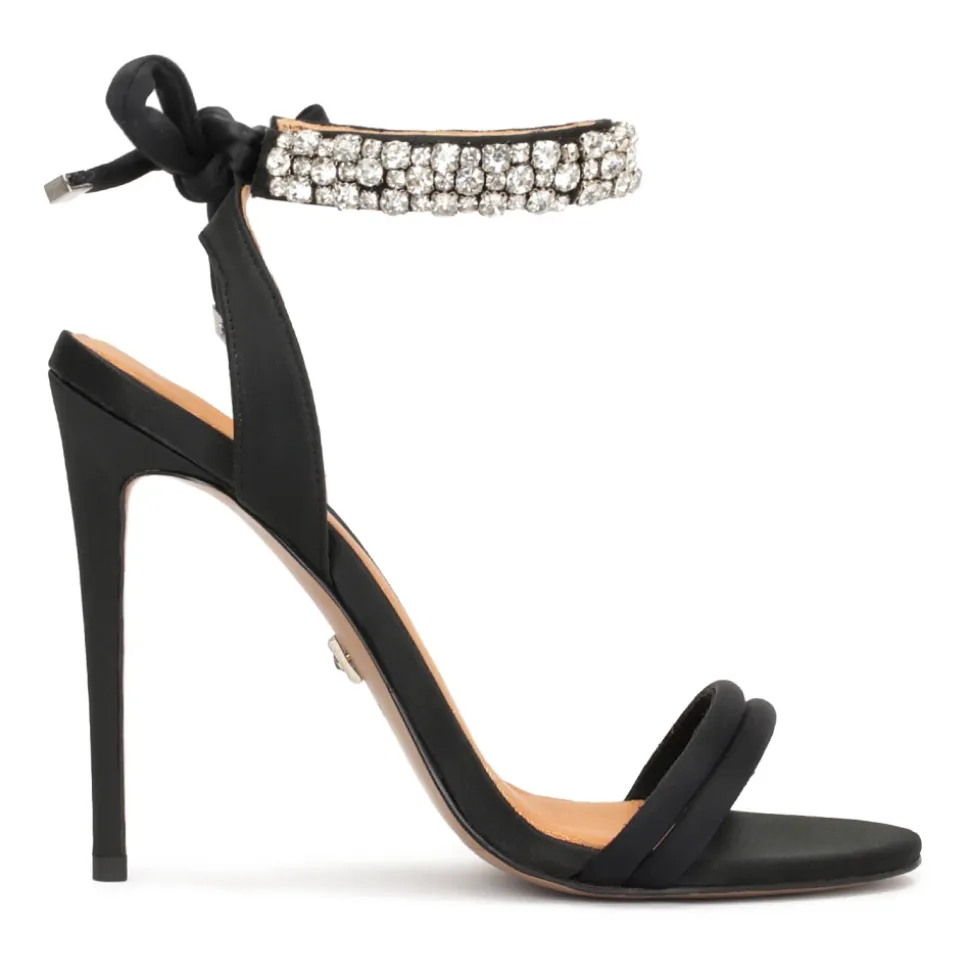 Textiel sandalen met sieradenband