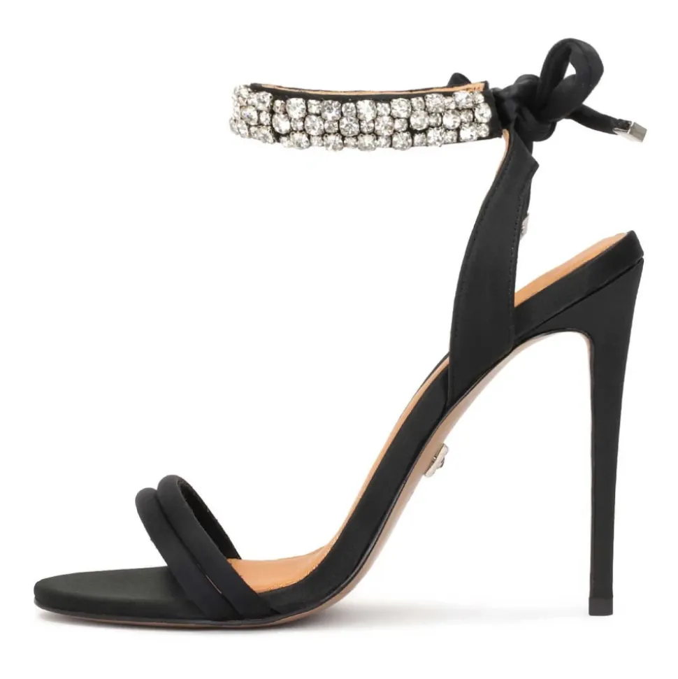 Textiel sandalen met sieradenband
