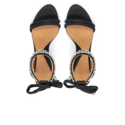 Textiel sandalen met sieradenband