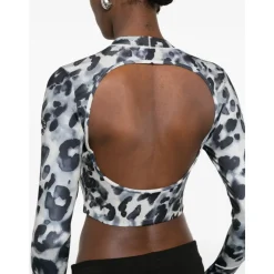 Training Longsleeve Crop Printed Top