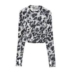 Training Longsleeve Crop Printed Top