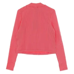 Two-Tone Ribgebreide T-Shirt met Lange Mouwen