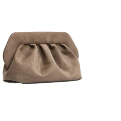 Vegan Suede Clutch in Fango