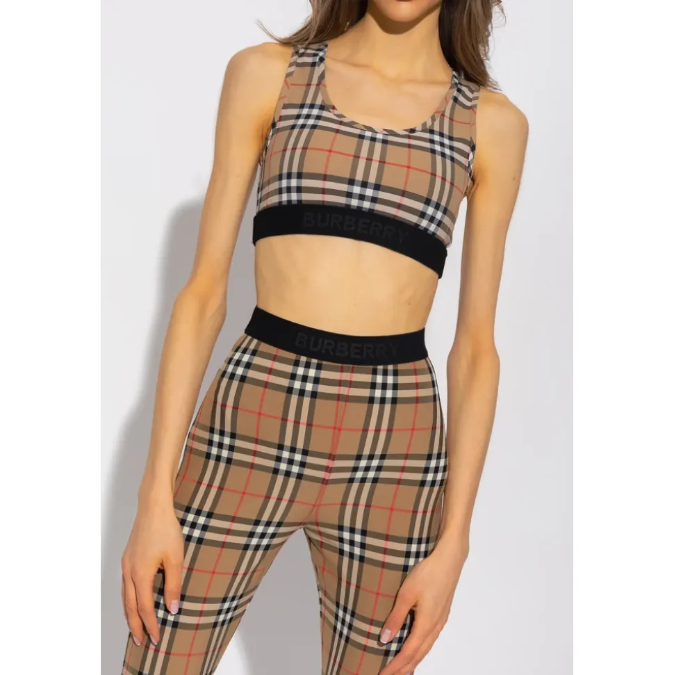 Vintage Check-Printed Sportbeha