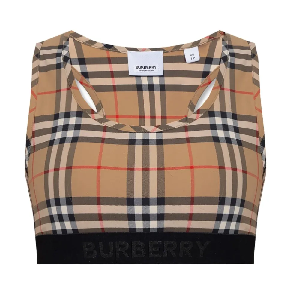 Vintage Check-Printed Sportbeha