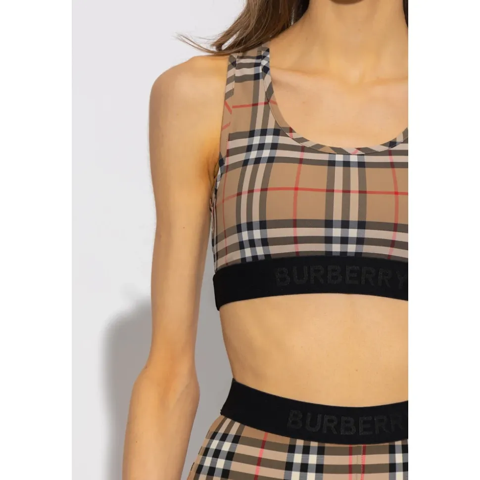 Vintage Check-Printed Sportbeha