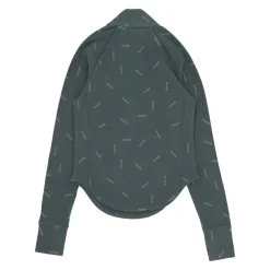 Vintage Groene Half-Zip Lang Mouw T-shirt