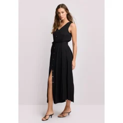 Viscose Jurk met Knopen