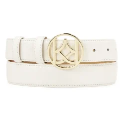 Witte gladde riem met ronde gesp