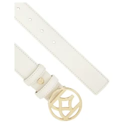 Witte gladde riem met ronde gesp