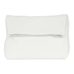 Witte Leren Opvouwbare Handtas