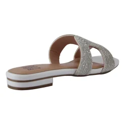 Witte Swarovski Ciabatta Sandalen