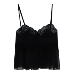 Zijden camisole met kanten afwerking