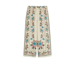 Zijden Twill Broek met Print