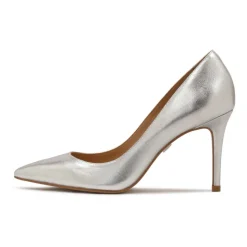 Zilveren leren minimalistische pumps