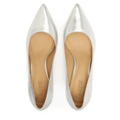 Zilveren leren minimalistische pumps