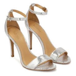 Zilver reliëfpatroon sandalen