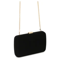 Zwarte fluwelen stoffen clutch tas