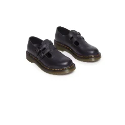 Zwarte leren platte schoenen damescollectie