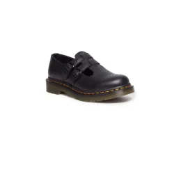 Zwarte leren platte schoenen damescollectie