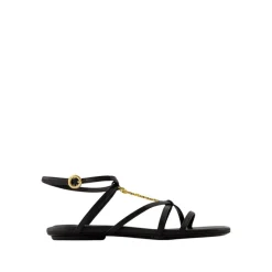 Zwarte leren sandalen
