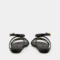 Zwarte leren sandalen