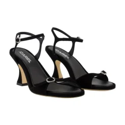 Zwarte Leren Sandalen - Celeste Stijl