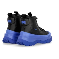 Zwarte Mid-Top Veterschoen met Blauwe Accents