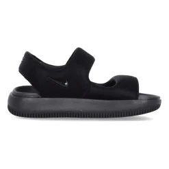 Zwarte rubberen sandalen met gevormd design