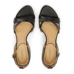 Zwarte sandalen met volledige hak