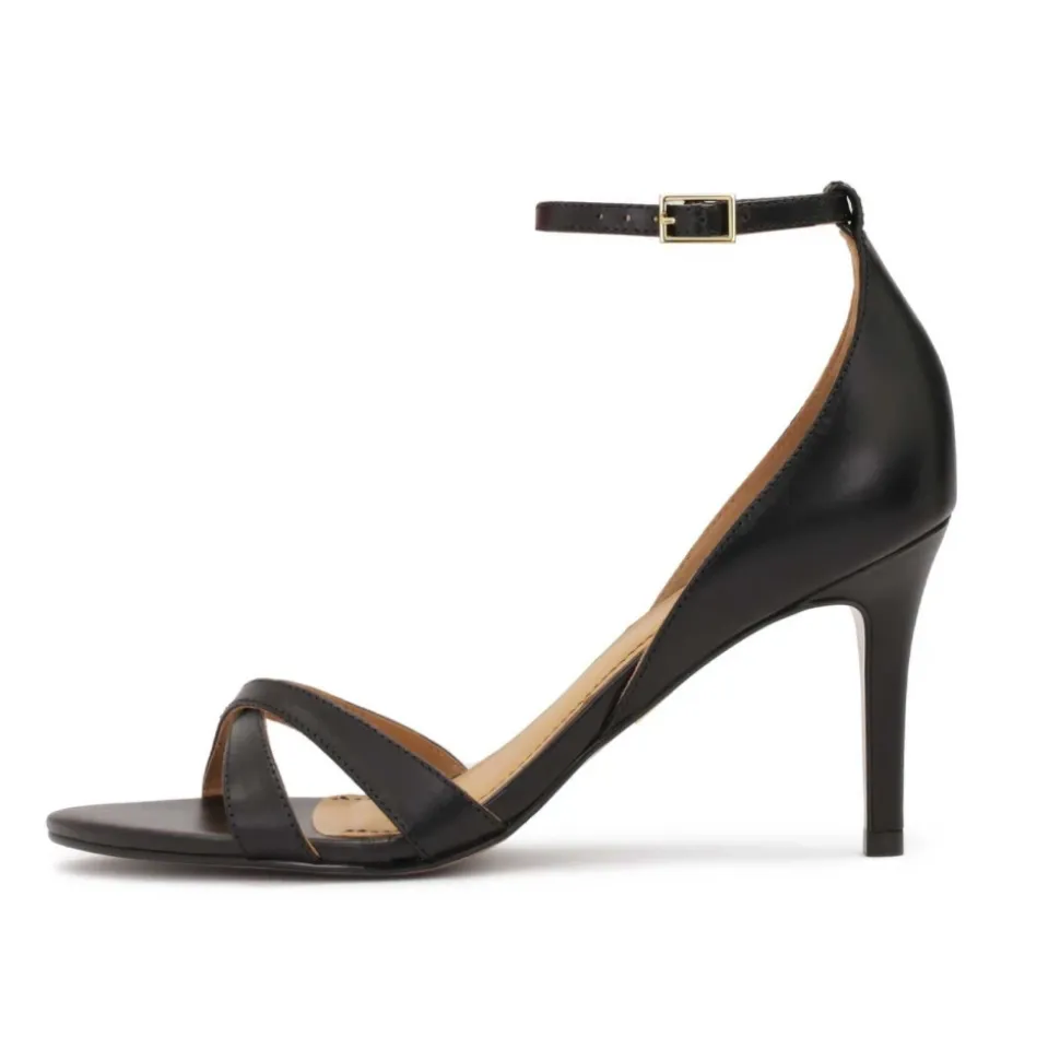 Zwarte sandalen met volledige hak