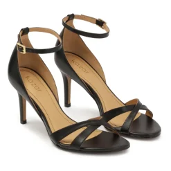 Zwarte sandalen met volledige hak