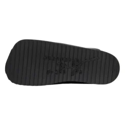 Zwarte veganistisch leren slippers