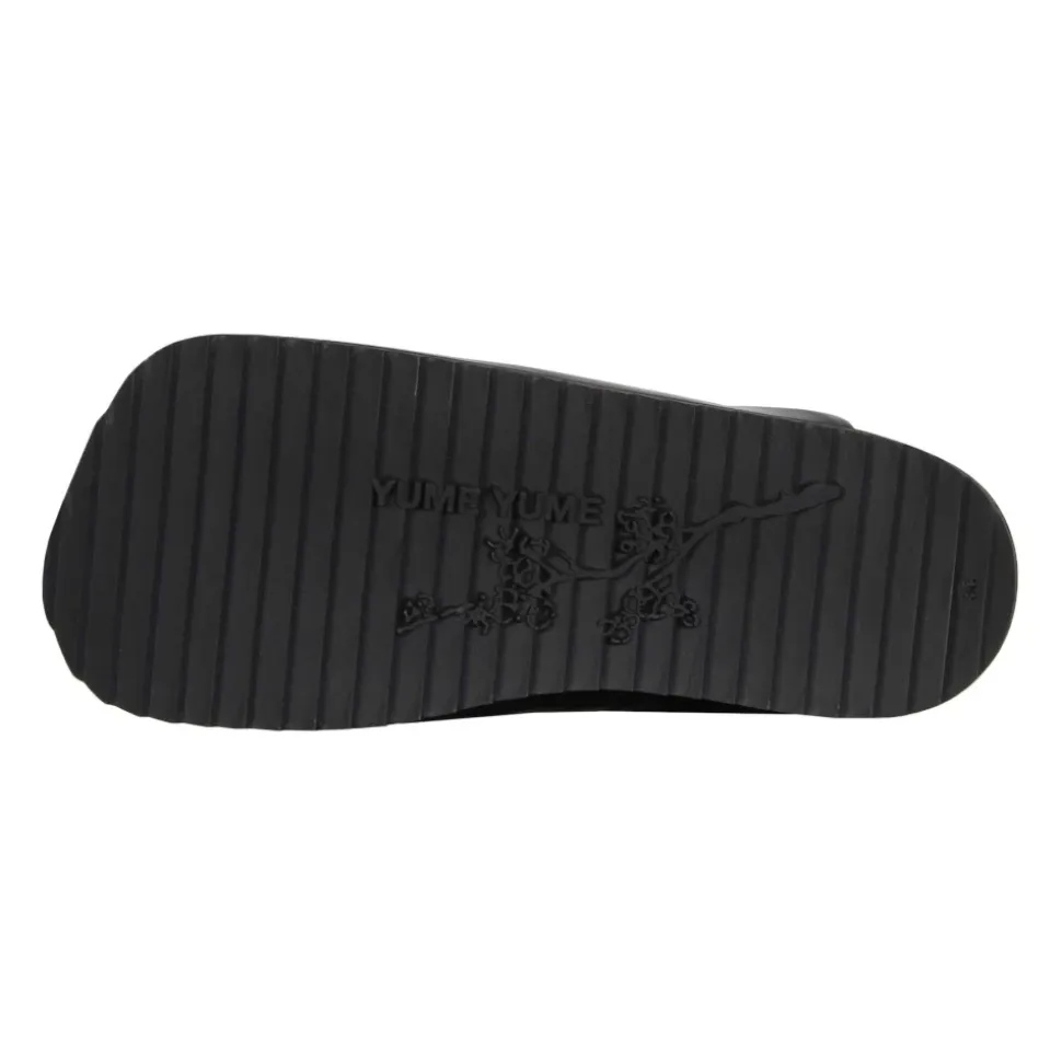 Zwarte veganistisch leren slippers